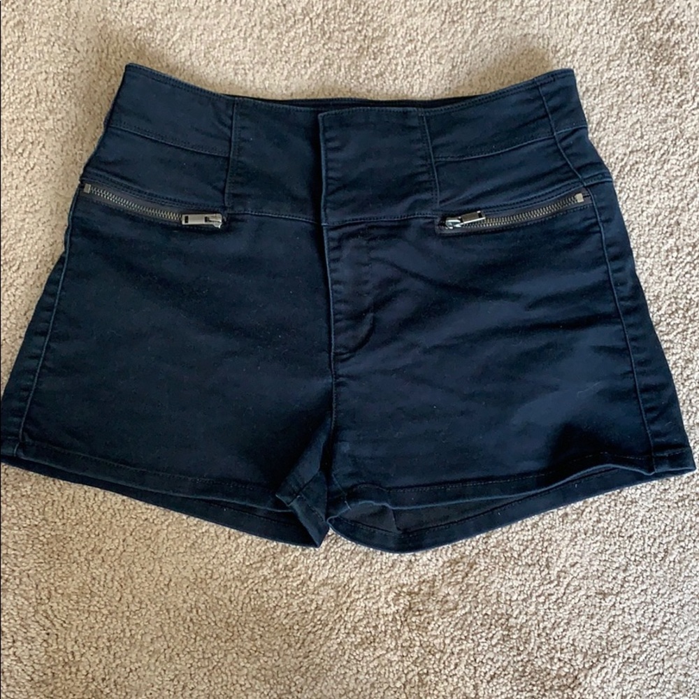 High waisted black shorts